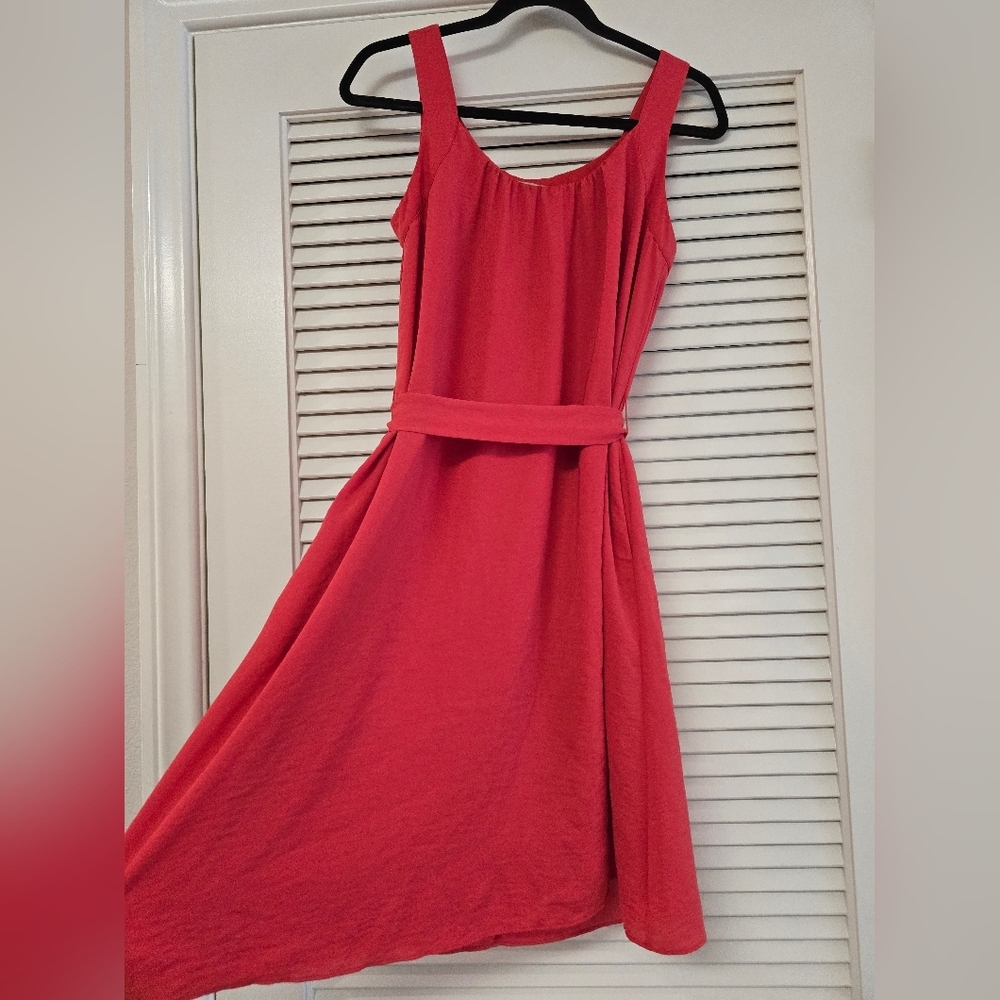 Banana Republic - Red Cocktail Sleeveless Lightweight Dress With Pockets